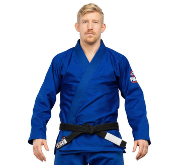 Fuji Lightweight Blue BJJ Gi – Premium Pearl Weave Gi for Men – Durable, Breathable Jiu-Jitsu Gi with Rubberized Collar