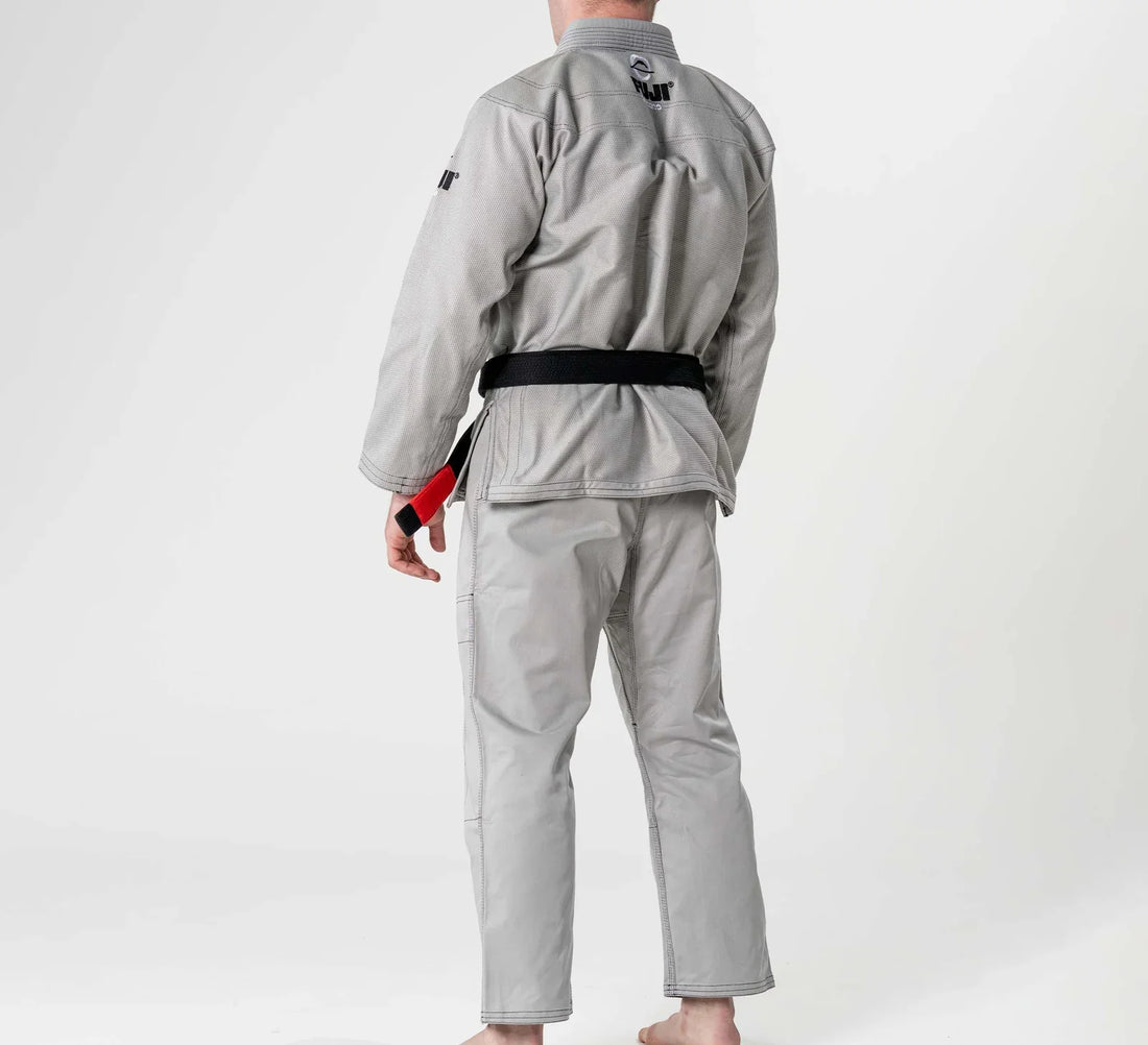 Fuji Lightweight Grey BJJ Gi – Premium Pearl Weave Gi for Men – Durable, Breathable Jiu-Jitsu Gi with Rubberized Collar