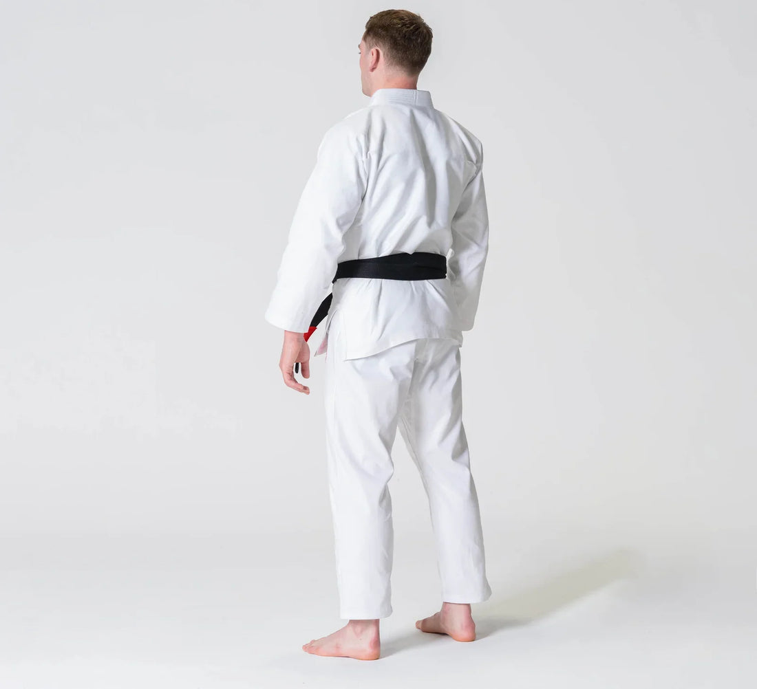 IBJJF Competition White BJJ Gi – 100% Cotton Pearl Weave Gi – Durable, Lightweight Gi for Men – FUJI Sports