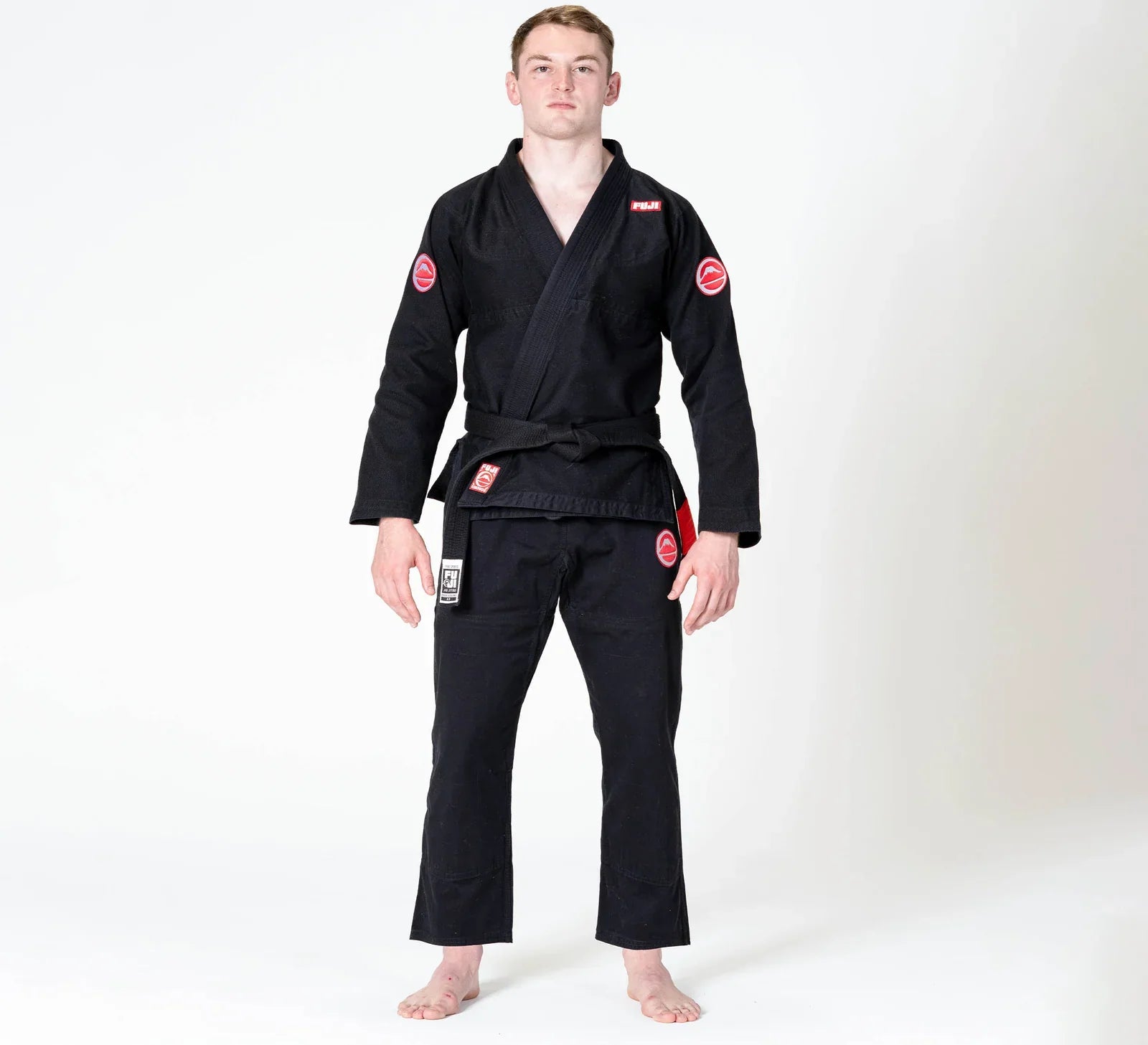 FUJI Sports IBJJF Competition Black BJJ Gi – 100% Cotton Pearl Weave Gi – Durable & Lightweight Gi for Men
