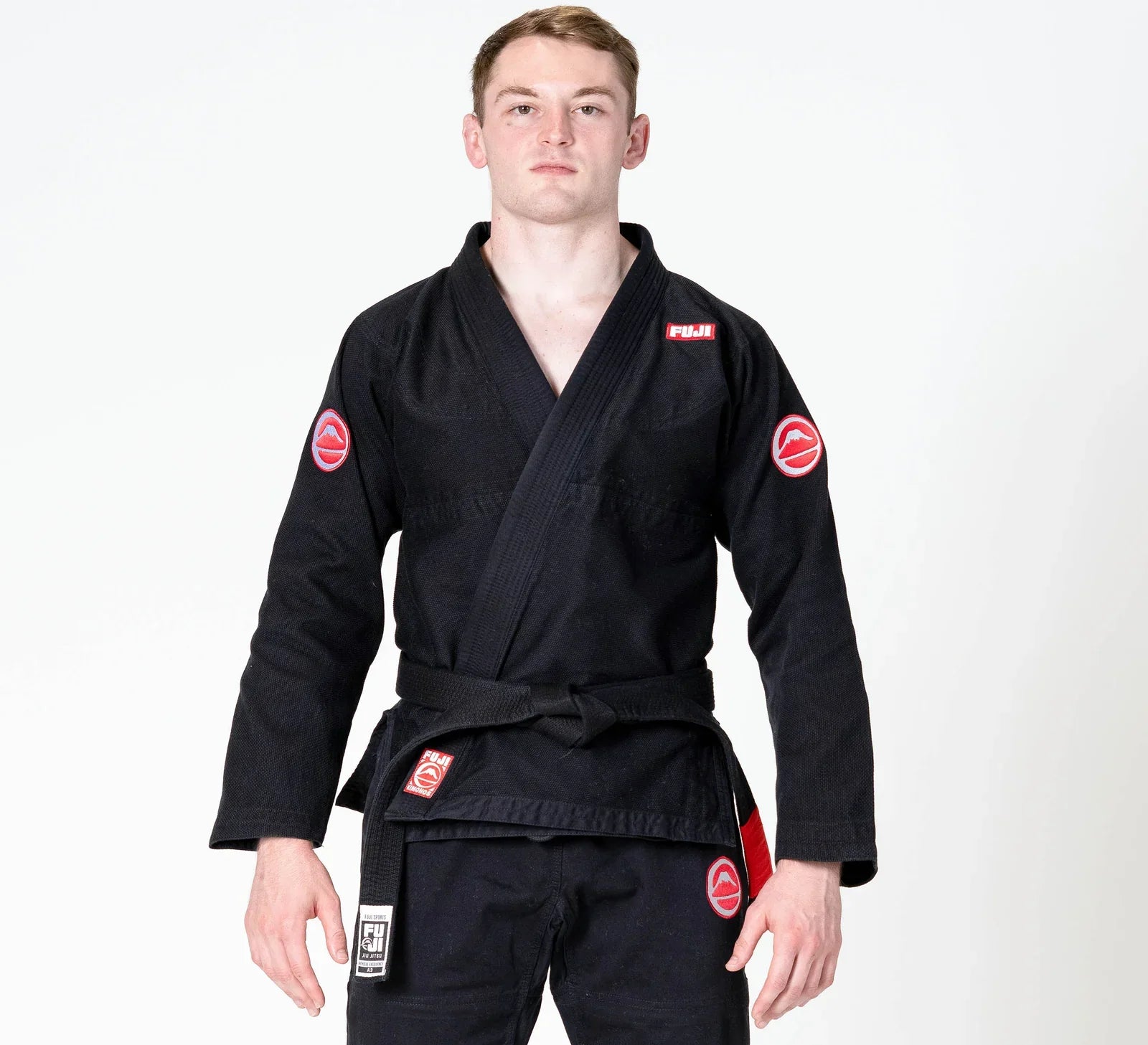 FUJI Sports IBJJF Competition Black BJJ Gi – 100% Cotton Pearl Weave Gi – Durable & Lightweight Gi for Men