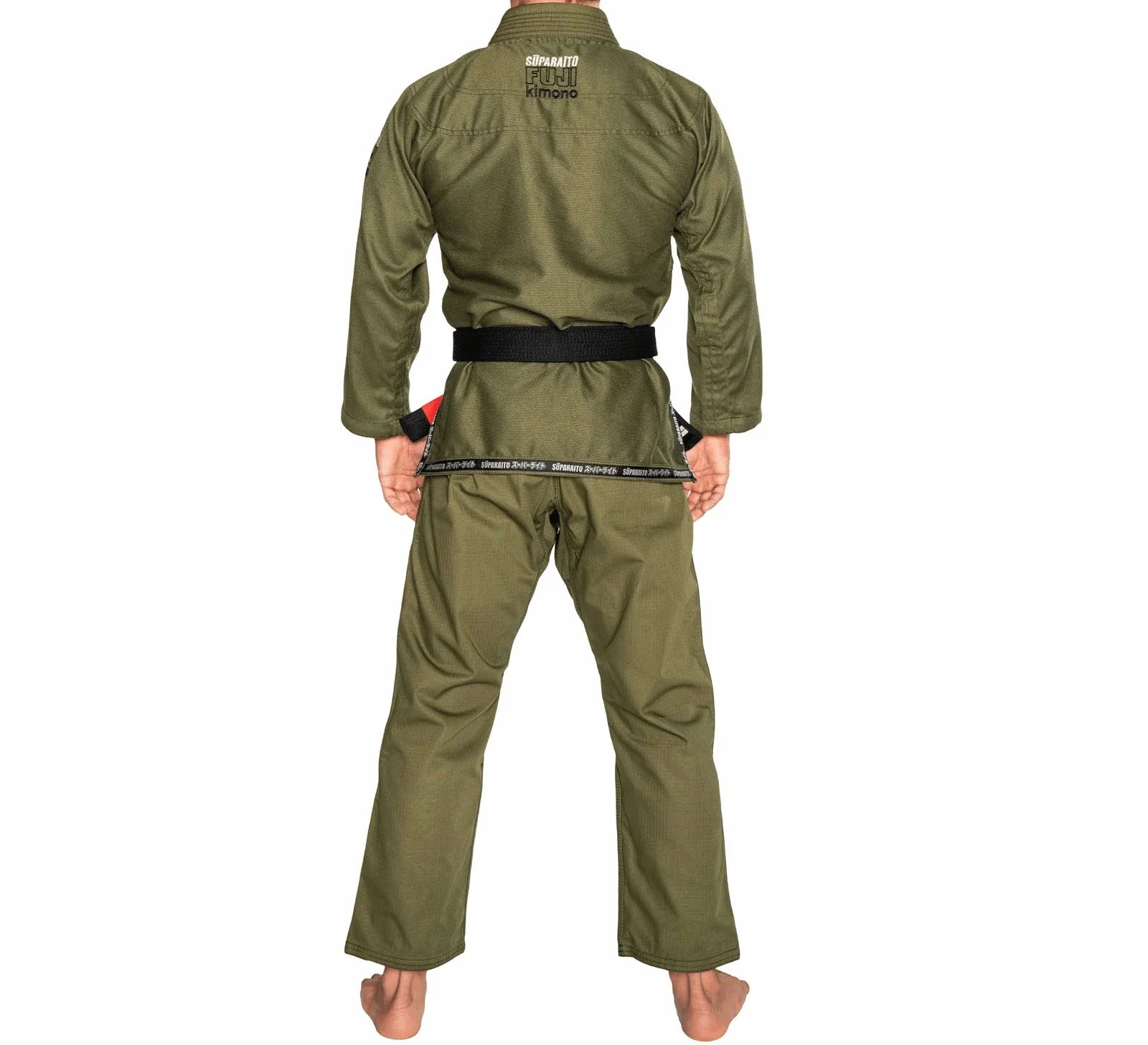 Fuji Suparaito Green Jiu Jitsu Gi – Extra Lightweight 350g Pearl Weave Gi with Contrast Stitching – Triple Reinforced Pants