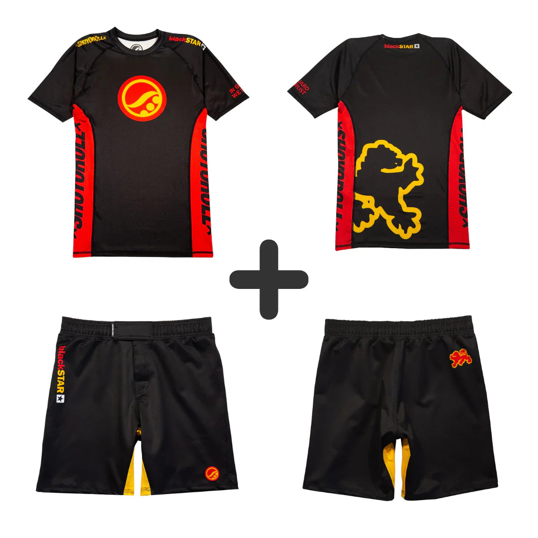 Shoyoroll Batch #146 BlackSTAR Retro Rash Guard SS & MMA Shorts Training Set