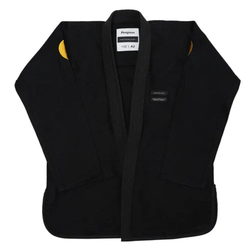 Featherlight Black Competition BJJ Gi – 380GSM Pearl Cross-Weave Ultra Lightweight Gi