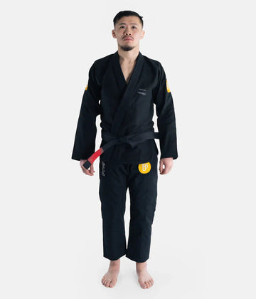 Featherlight Black Competition BJJ Gi – 380GSM Pearl Cross-Weave Ultra Lightweight Gi