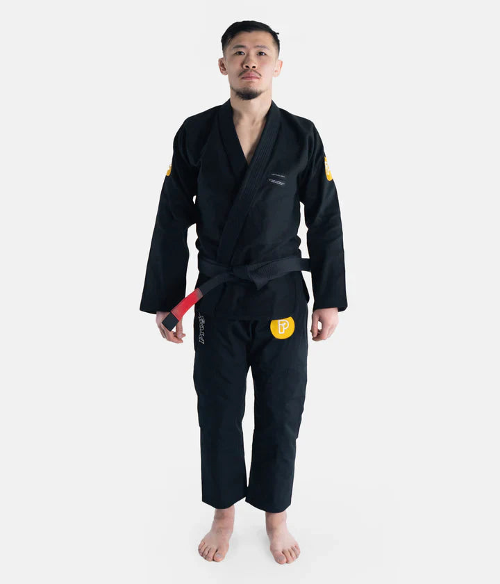 Featherlight Black Competition BJJ Gi – 380GSM Pearl Cross-Weave Ultra Lightweight Gi