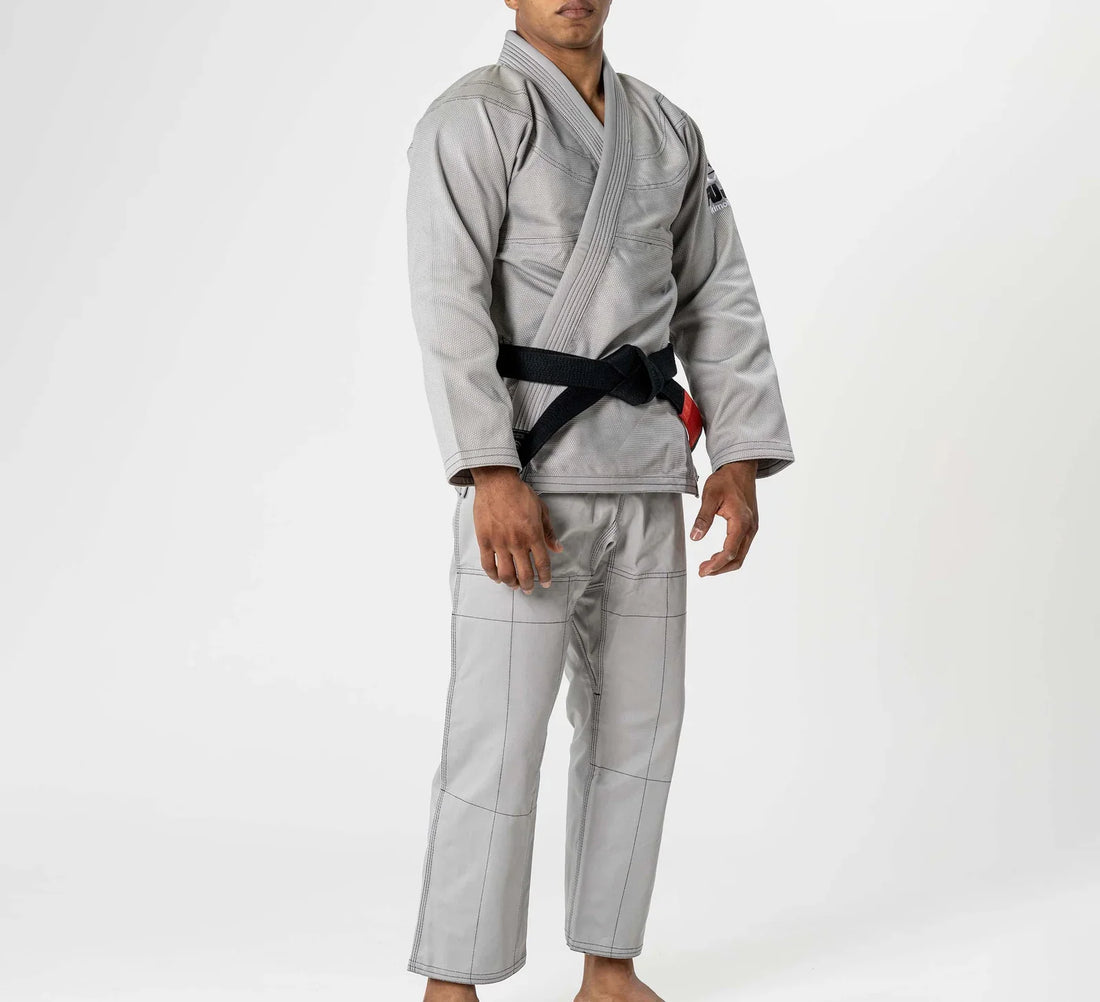 Fuji Lightweight Grey BJJ Gi – Premium Pearl Weave Gi for Men – Durable, Breathable Jiu-Jitsu Gi with Rubberized Collar