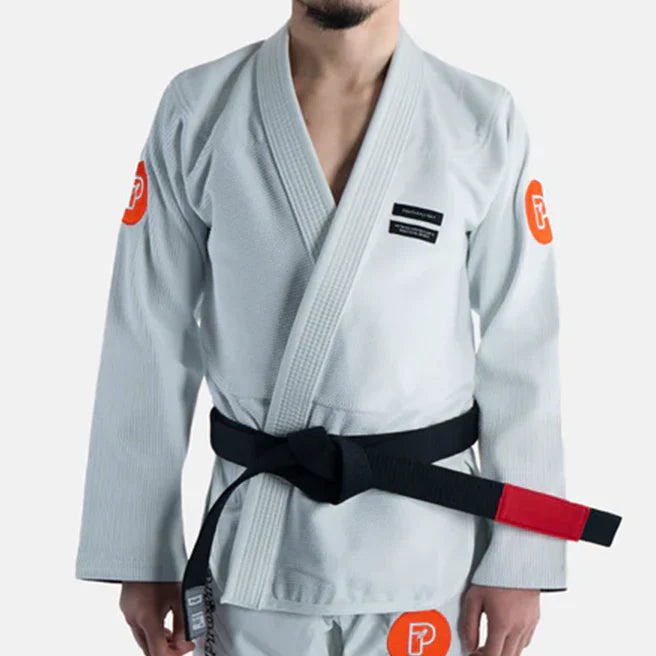 Featherlight White Competition BJJ Gi – 380GSM Pearl Cross-Weave Ultra Lightweight Gi