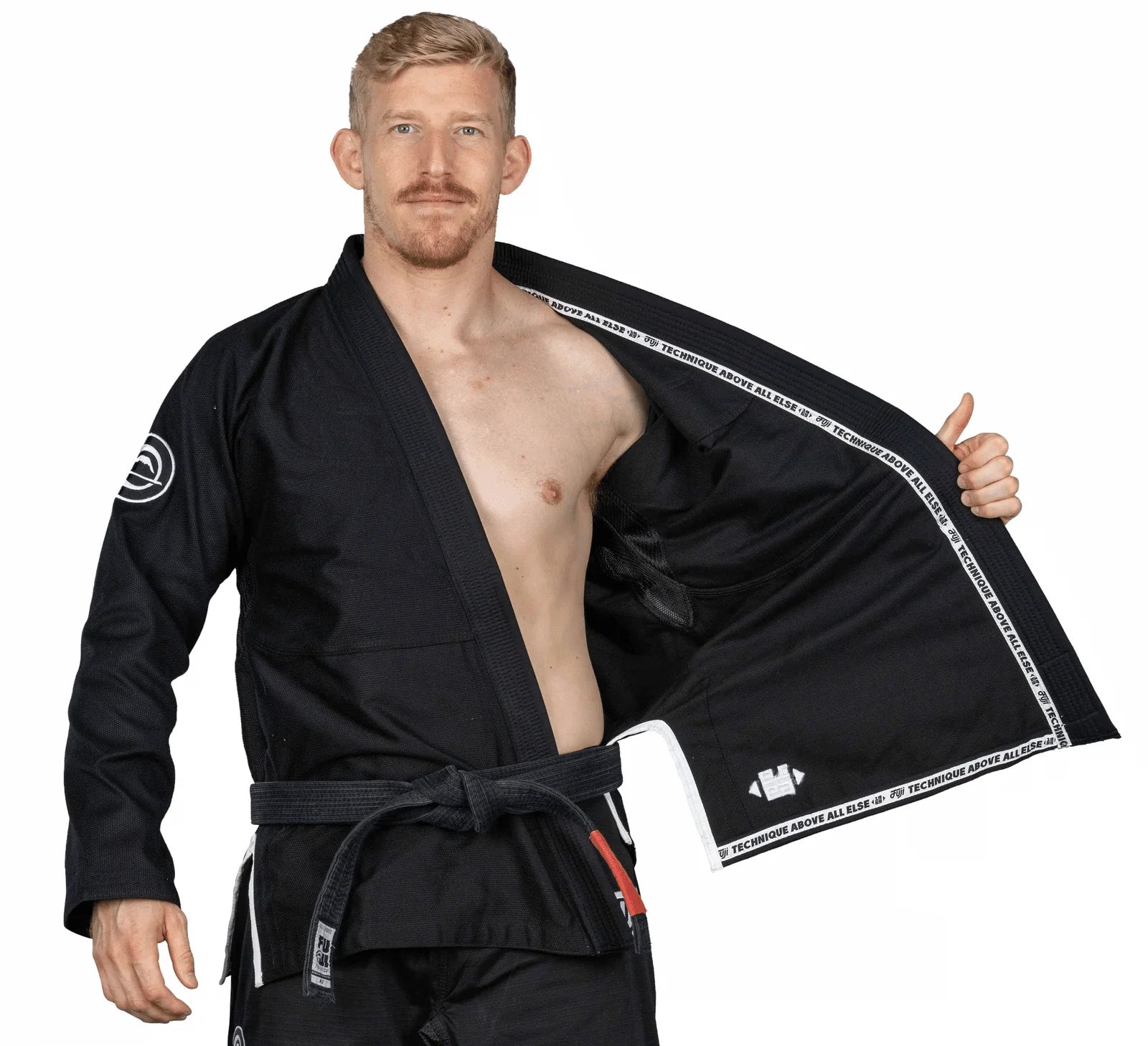 FUJI Flow-Tech Black BJJ Gi – Ultra Lightweight Breathable Jiu Jitsu Gi