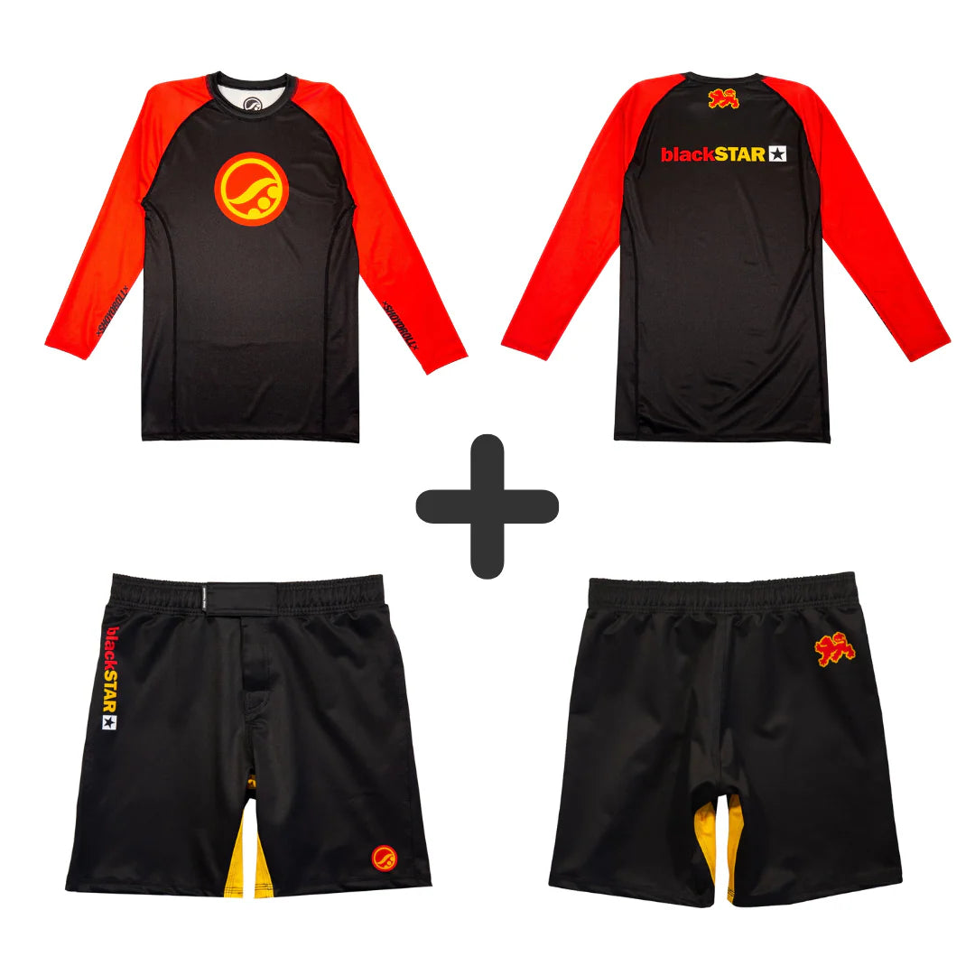 Shoyoroll Batch #146 BlackSTAR Retro Rash Guard Long Sleeve & MMA Shorts Set