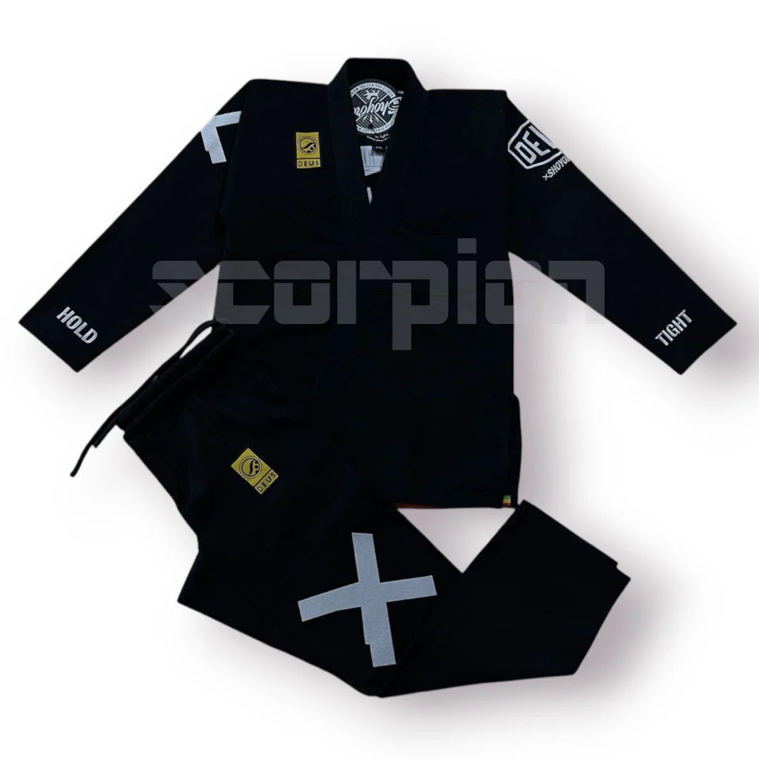 Premium Black BJJ Gi – 450 GSM Pearl Weave Jiu Jitsu Gi with Reinforced Pants