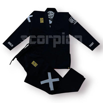 Premium Black BJJ Gi – 450 GSM Pearl Weave Jiu Jitsu Gi with Reinforced Pants