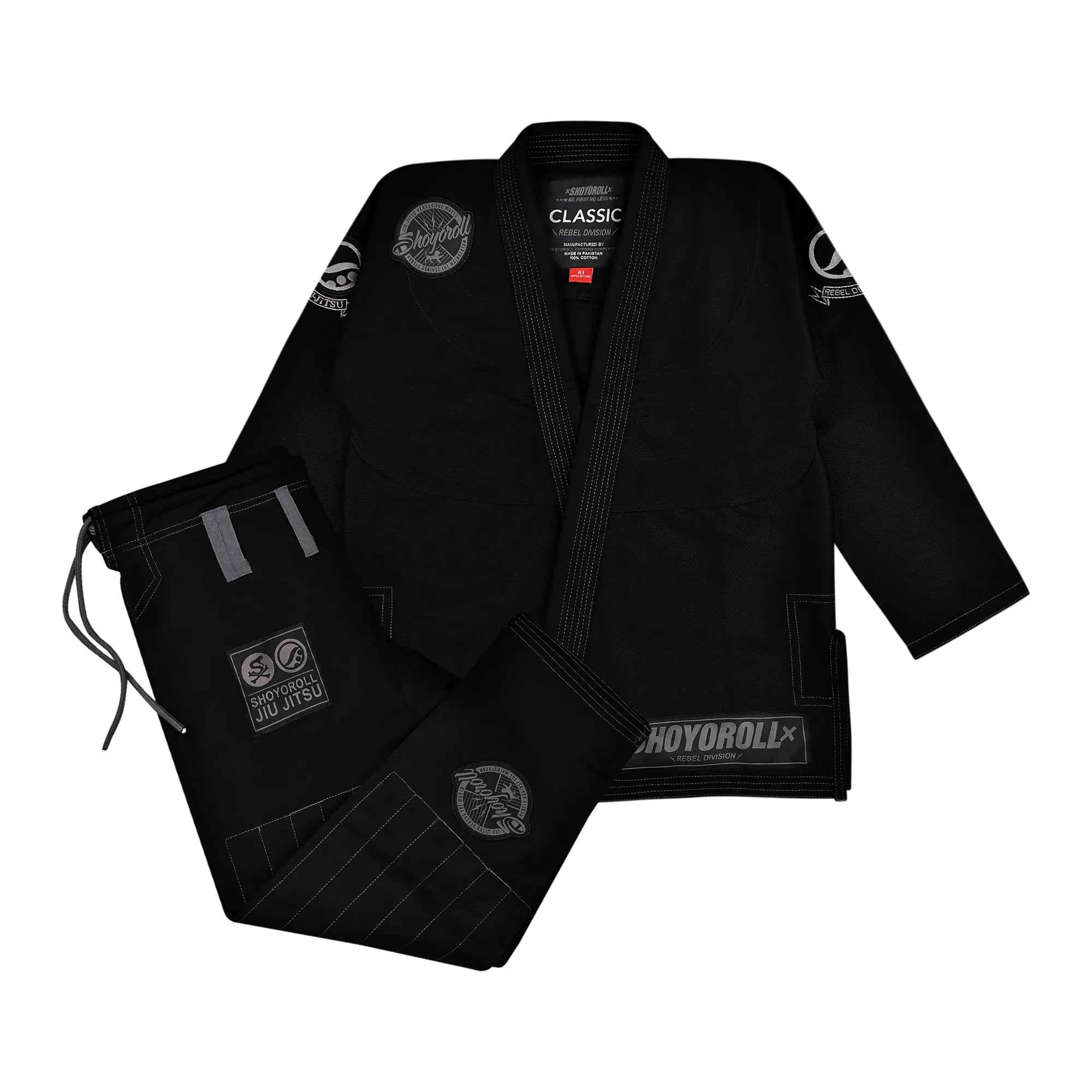 Shoyoroll Classic Black BJJ Gi – Rebel Division Pearl Weave Kimono / Batch 51