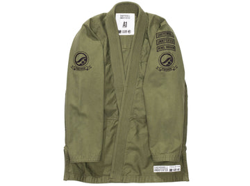 Olive Green Pearl Weave BJJ Gi – 450 GSM Lightweight Brazilian Jiu Jitsu Uniform