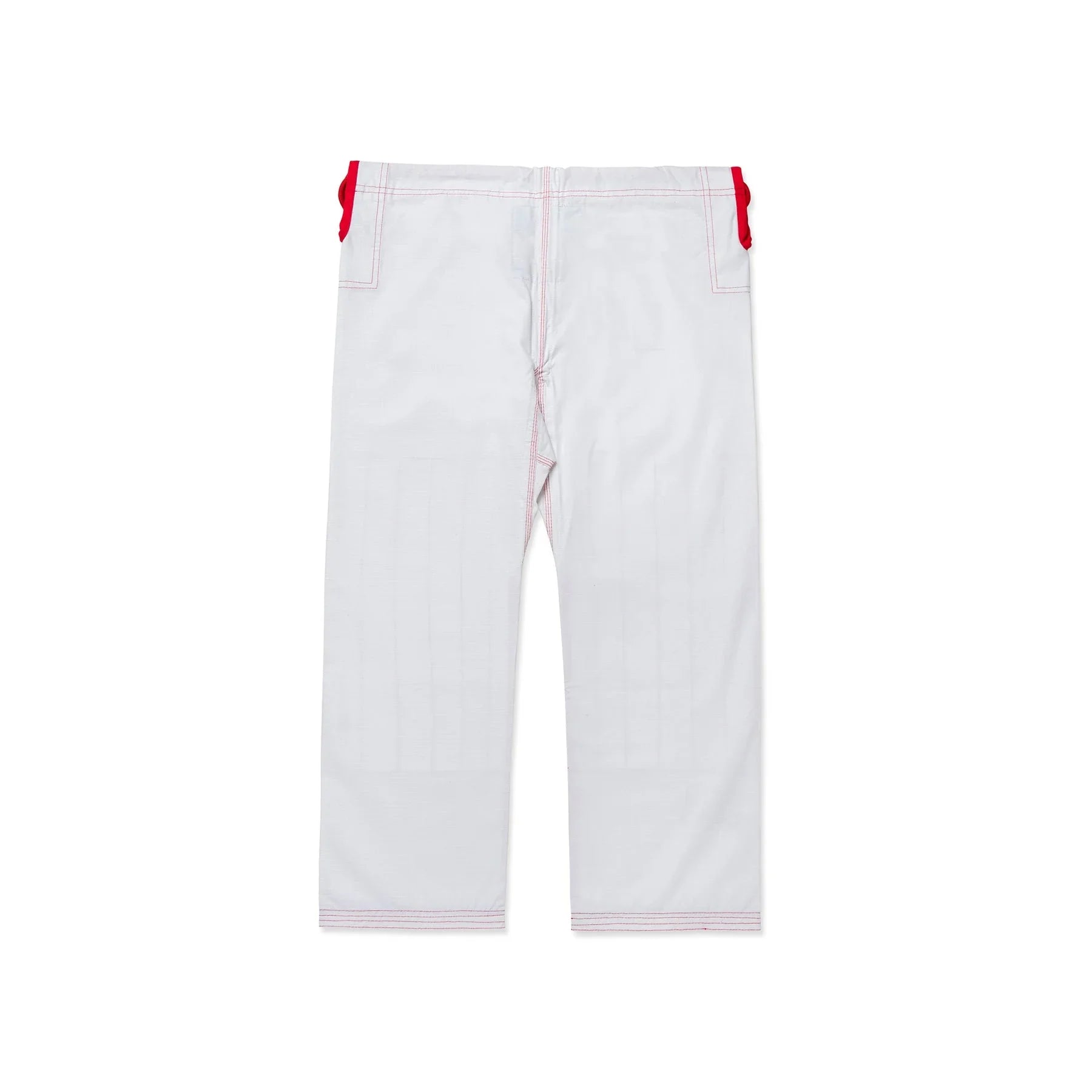 Lightweight White BJJ Gi with Red Stitching – 425 GSM Pearl Weave Jiu Jitsu Kimono