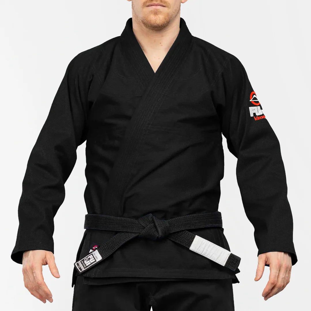 Lightweight Black BJJ Gi – Premium Pearl Weave Gi for Men – Fuji Jiu-Jitsu Gi with Rubberized Collar