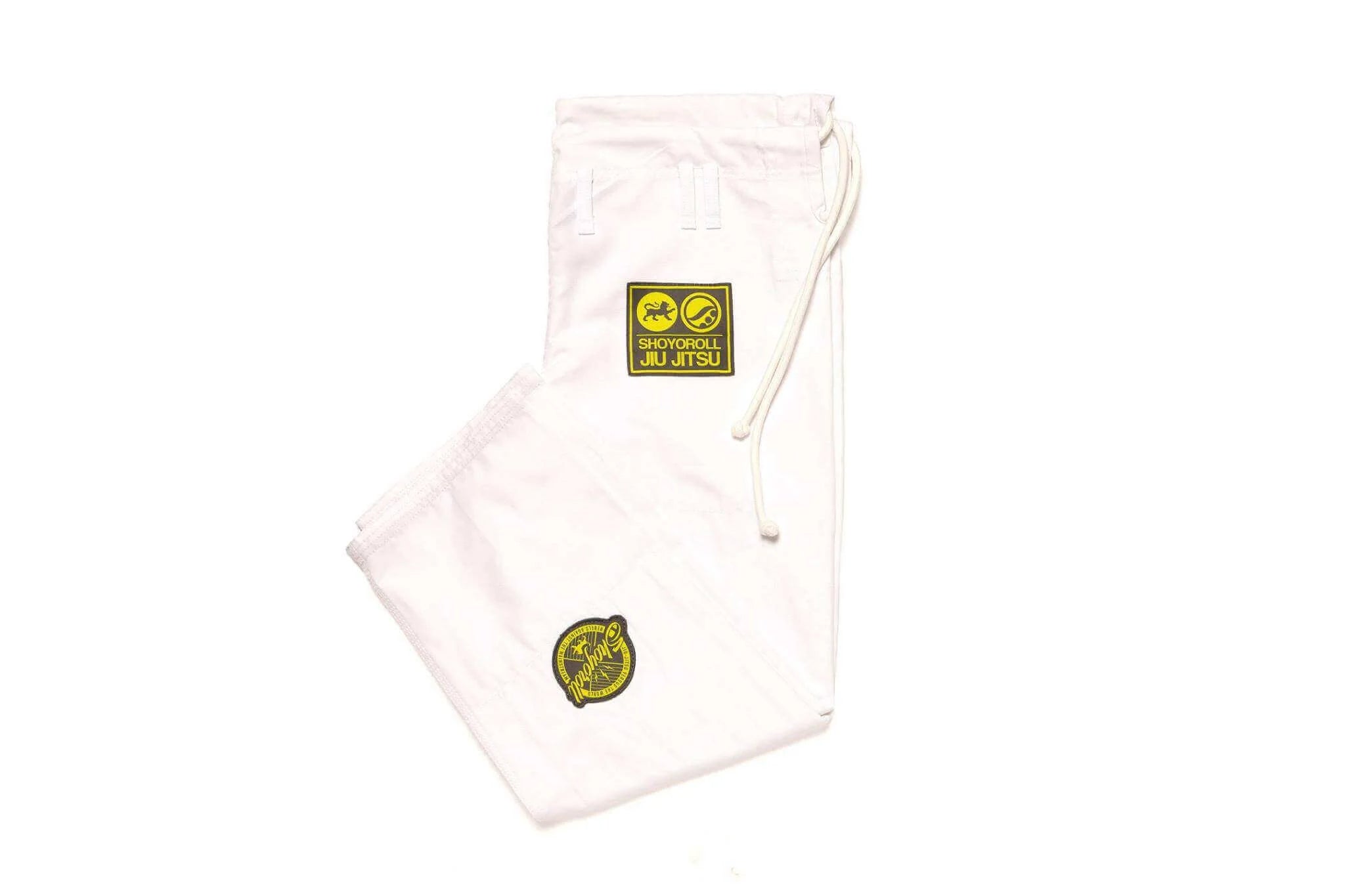 White BJJ Gi with 450 GSM Pearl Weave Jacket and Reinforced Canvas Pants